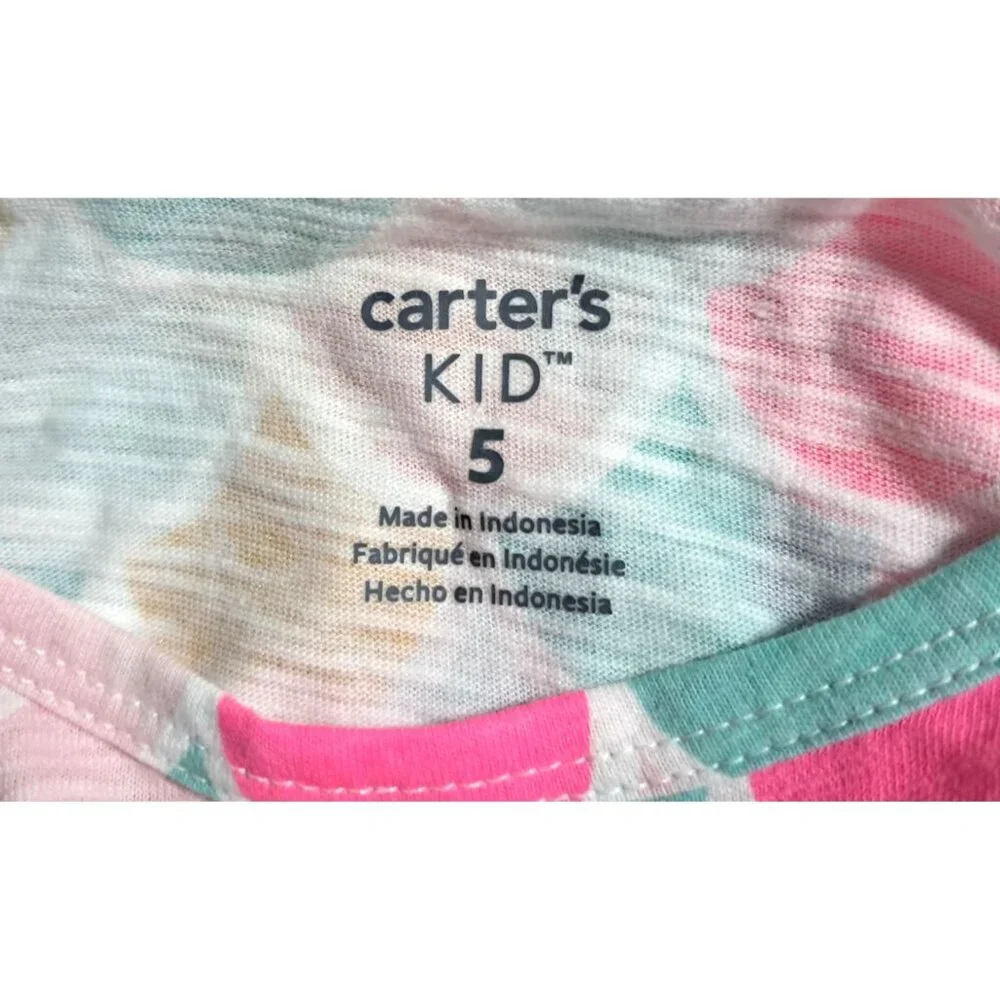 Carters Kid Mermaid Scales Print Tunic Top & 2 Pair Leggings Outfit Set Girls 5‎ - Picture 7 of 16